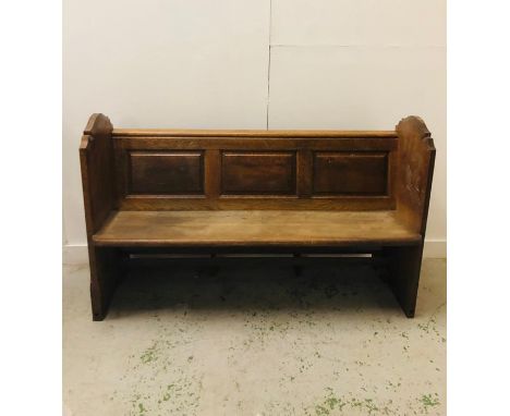 An Oak Church Pew With Shelf (W156cm X H97cm X D60cm)