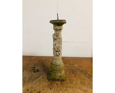 A Weathered Stone Sundial Approx. 62cm Tall