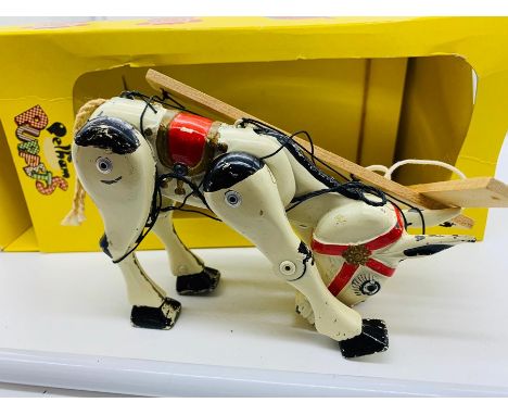 A Vintage Pelham Puppet Muffin the Mule, restrung at the factory.