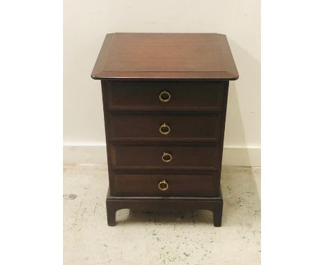 A Large Mahogany Bedside Drawer with Brass Ring Handles  ( W 54cm x H 72cm x D 47cm)