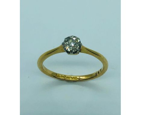 18ct platinum and yellow gold single stone ring (2.2g)