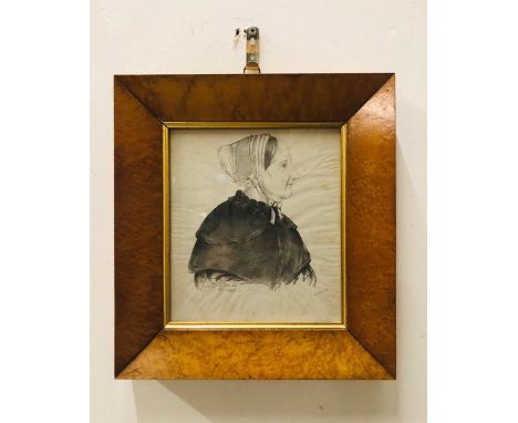 A Framed portrait in pencil of Hestor Fortescue signed by C E Fellowes Feb 1846