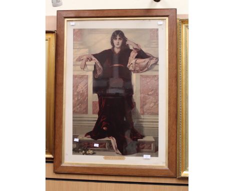 ****Ex Luddington Manor****A large print of a young lady entitled 'Day Dreams', early 20th Century in an oak frame 
