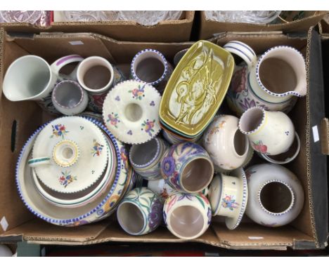 A collection of Poole Pottery to include bowls, vases, a set of trays depicting animals jugs etc (1 box)