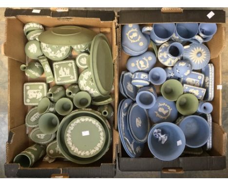 Wedgwood Jasperware, including jardiniere, planter, comport, vases, trinket dishes etc, 