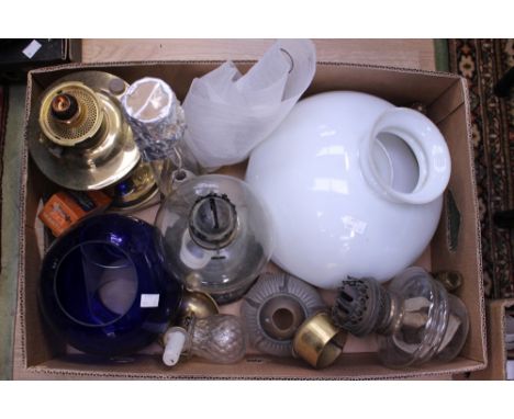 A collection of oil lamp parts (1 box)