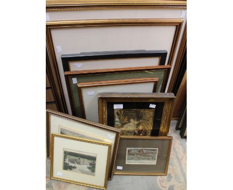 Collection of prints including an 18th-century architectural engraving showing the elevation of Gunnersbury House, Middlesex,