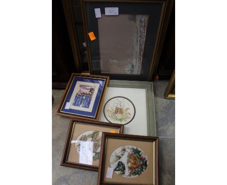 Peter Williams, watercolours, including Irene Burton, Fiona Burton, Peter Williams sketch, hunting interest prints, etc. four