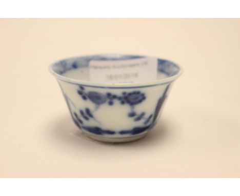 Possibly Worcester, circa 1750 blue and white salt 