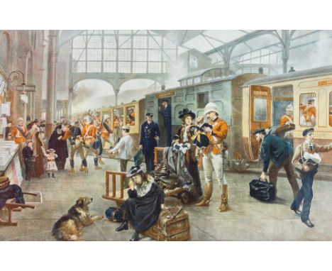 Boer War Interest, prints to include Lord Roberts entering Pretonai , Bowen & Co, Tea Dealers, Swansea and 'Farewell', a prin
