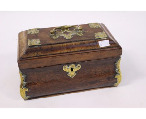 An 18th century brass mounted tea caddy (1)