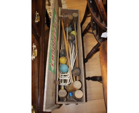 ****Ex Luddington Manor****A vintage Jacques croquet set, in a wooden box