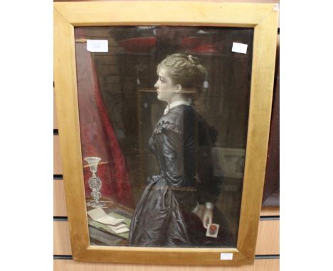 ****Ex Luddington Manor****A 19th Century gilt framed textured print, Memories 