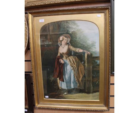 ****Ex Luddington Manor****George Baxter, coloured print, Loves Letter Box, in gilt frame, 61 x 47 cm approx 