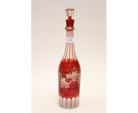 A 19th century European ruby flashed glass decanter s/d