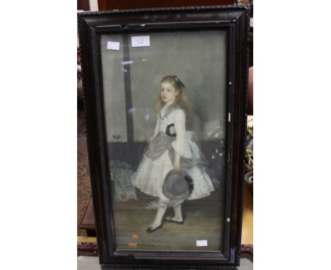 ****Ex Luddington Manor****An ebonised wood print of a young girl 
