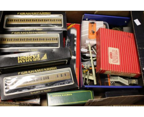 One box OO/HO scale model railway to include three locos, a DCC ready class 153, various spares and four Graham Farish LNER c