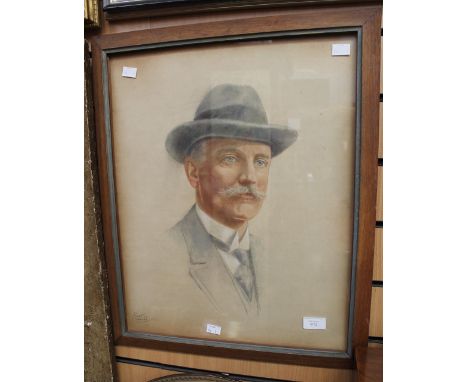 ****Ex Luddington Manor****Kent Cottrell, bust length panel portrait of a gentlemen 