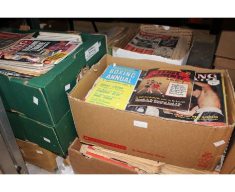 A large quantity of boxing related publications to include The Ring, Boxing News, Boxing Illustrated (11 boxes) 