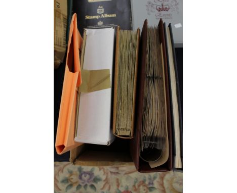 Stamp album with world collection, GB set includes 2d blue and seahorses