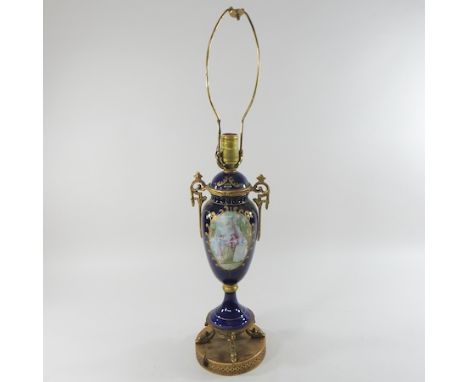 A Sevres style table lamp, 67cm high