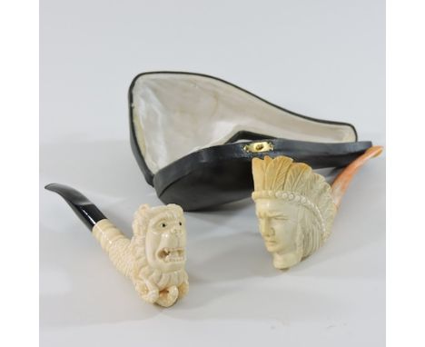 A Meerschaum style pipe, together with another