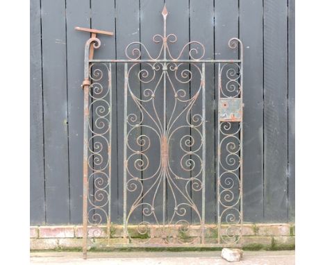 An antique wrought iron garden gate, 160 x 100cm overall