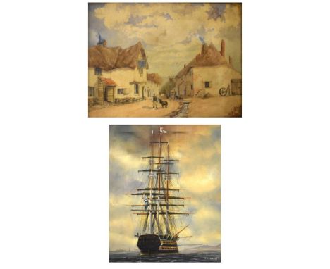 Assorted pictures and prints to include; early 20th Century gun dog print 'On The Moors', watercolour of the Ring o' Bells In