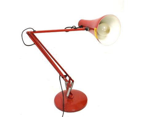 Modern Design - Anglepoise-style adjustable retro desk lamp with red finish   Condition: 