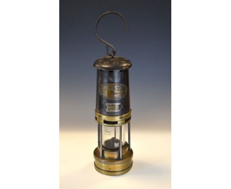 Brass and steel miners lamp by Thomas &amp; Williams, Type No.1   Condition: 