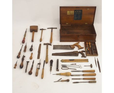 AN EDWARDIAN OAK GENTLEMANS TOOL CHEST No 3 by William Marples &amp; Sons of Sheffield, the hinged lid enclosing a lift out s