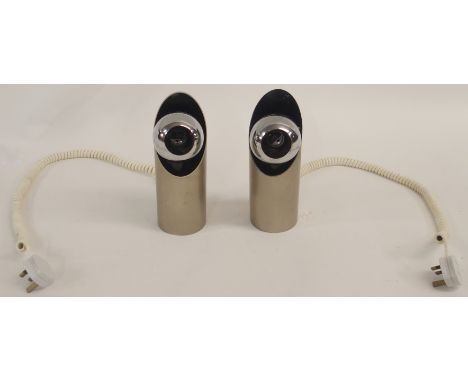 115.    A PAIR OF ARREDOLUCE STAINLESS STEEL LAMPSwith magnetic adjustable lights, 24cm high (2) Condition Report: Various li