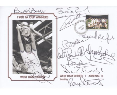 Autographed WEST HAM UNITED 1980 Presentation : A superbly produced modern cover commemorating the 1980 FA Cup Final - Arsena