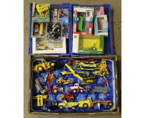 A group lot of boxed and unboxed diecast and plastic model construction vehicles, by John Deere, Soviet Trucks, Britain's, Di