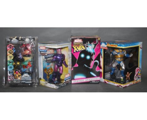 A group of four Marvel and DC Heroclix figures, comprising "War of the light", "X-Men, Days of Future Past", "The Anti-Monito