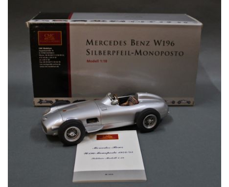 A CMC 1:18 scale Mercedes Benz monoposto 1954/55 (W196) with original box and leaflet.