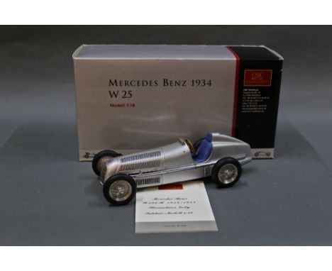 A CMC models 1:18 scale Mercedes Benz 1954/55, 1934 car (W25) with original box and leaflet.