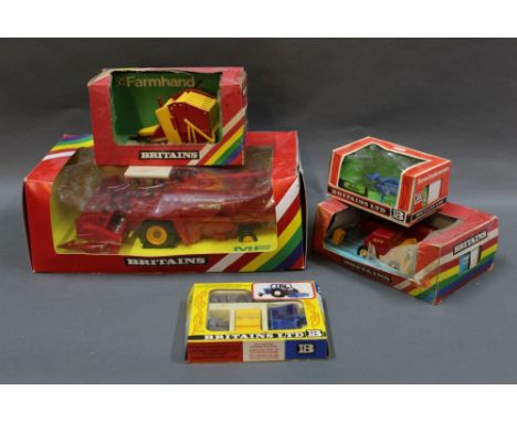 A group lot of Britain's agricultural diecast and plastic models, comprising a Massey-Ferguson combine harvester (9570), a ti