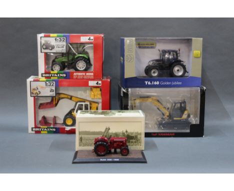 A group lot of boxed agricultural diecast model vehicle, comprising Britain's, New Holland Agriculture, Yanmar, and Atlas Edi
