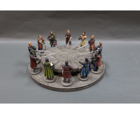 A resin Sculptures UK Knights of the Round Table collectable model, comprising 12 model knights