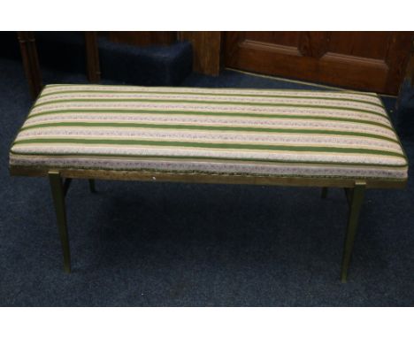T H Robsjohn, Gibbing tapestry top duet stool. 