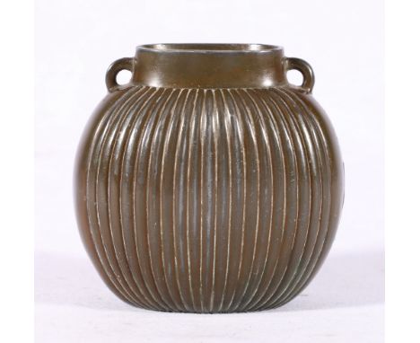 Just Andersen (1884-1943) Danmark bronze moon flask vase, pattern number 1758, 7.5cm tall.CONDITION REPORT:Surface scratches 