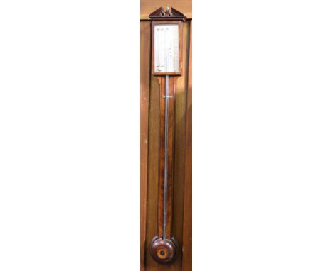 19th century mahogany cased stick barometer by J Maggio of Gravil Street, Holburn, London. 