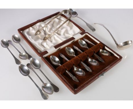 Early 19th century silver sugar tongs by John Zeigler, a William IV silver toddy ladle by William Cunningham, 1835 Edinburgh,