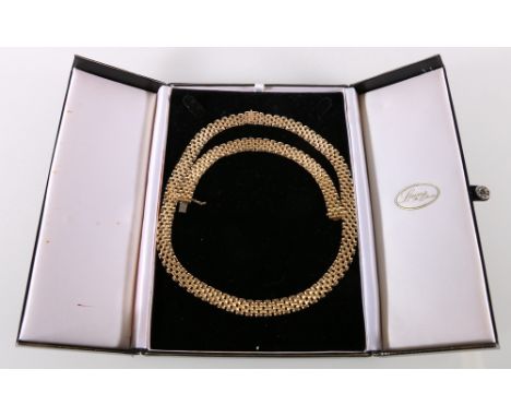 18ct yellow gold gate link neckchain and en suite bracelet, 57.9g gross. 