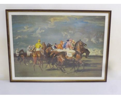 Alfred James Munning limited edition lithographic print 278/750, Sketch of a Start Newmarket 1951, 45 x 65.5cm