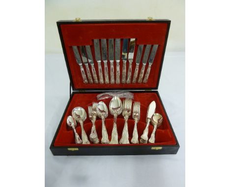 Canteen of Kings pattern silver plated flatware, for six people