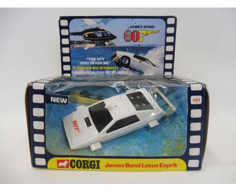 A Corgi 269 Lotus Esprit submarine car as featured in the 1977 James Bond film 'The Spy Who Loved Me', a rare version, unusua