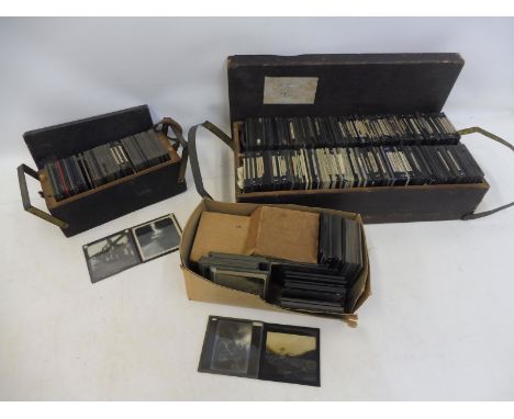 A collection of glass magic lantern slides, mainly travel related. 