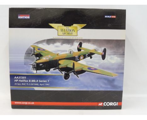 A boxed Corgi Aviation Archive 1/72 scale limited edition, HP Halifax B Mk.II 35 Squadron, 1942, appears in mint condition. 